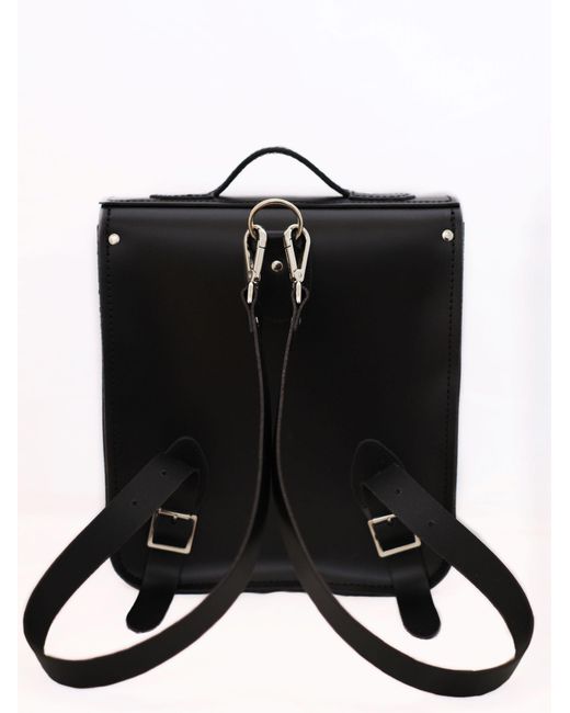 Zatchels Black Handmade Leather City Backpack
