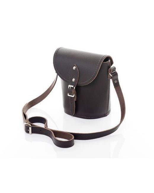 Zatchels Black Handmade Leather Barrel Bag