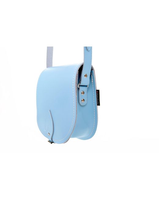 Zatchels Blue Handmade Leather Saddle Bag