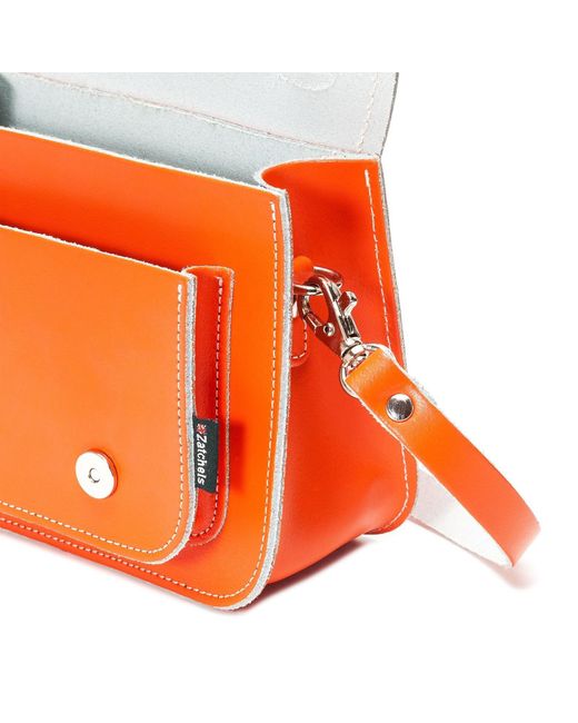 Zatchels Orange Handmade Leather Micro Satchel
