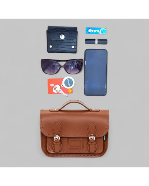 Zatchels Gray Union Jack Midi Satchel