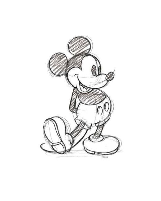 Disney Cotton Mickey Mouse Sketch Sweatshirt In White Lyst