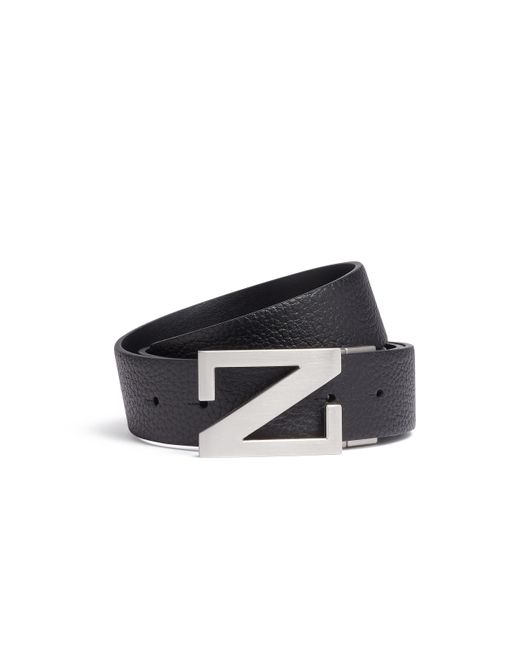 Zegna Blue Reversible Leather Belt for men