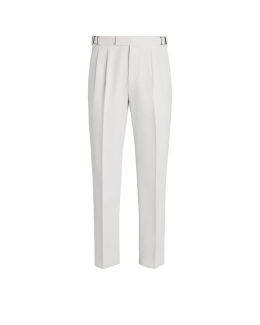 Zegna White Cotton And Wool Pants for men