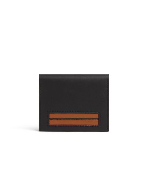 Zegna Black Leather Card Case for men