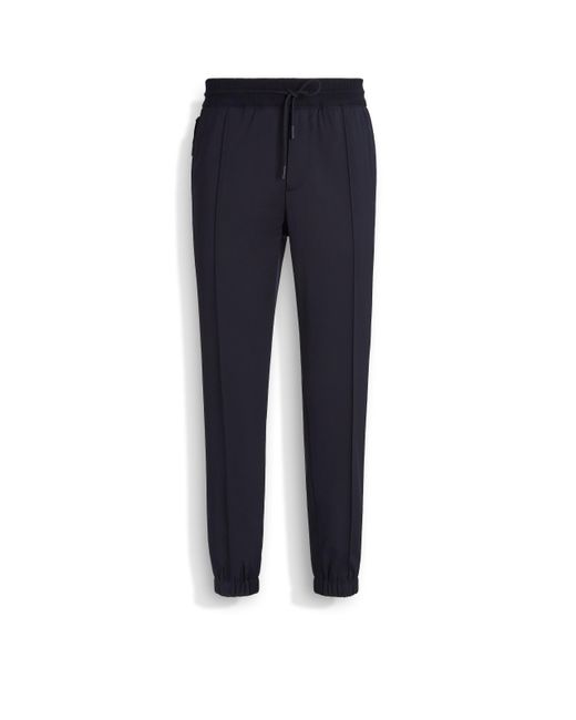 Zegna Blue High Performance Wool Joggers for men