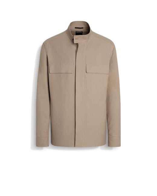 Zegna Hemdjacke Aus Oasi Lino in Natural für Herren