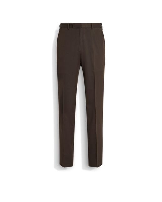 Zegna Multicolor Dark Centoventimila Cotton And Wool Pants for men