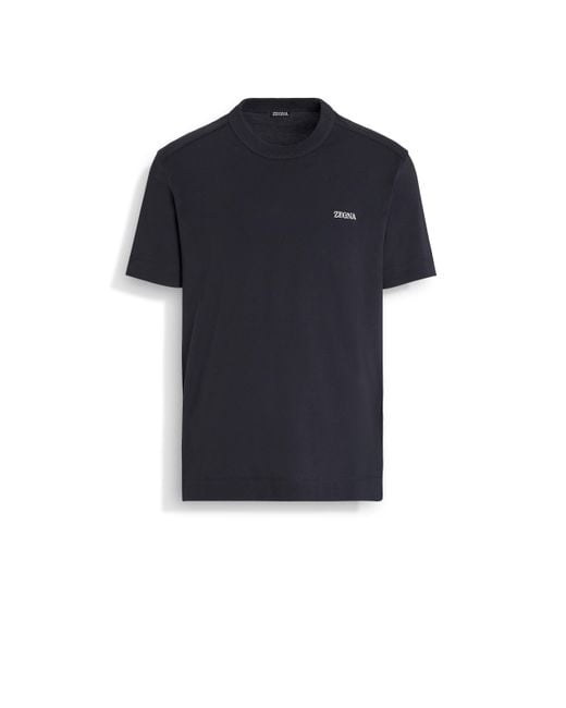 Zegna T-Shirt Aus Baumwolle in Blue für Herren