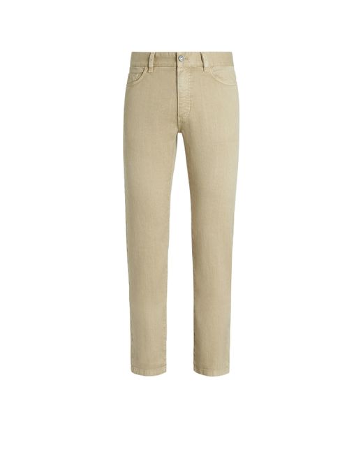 Zegna Natural Stretch Linen And Cotton Jeans for men
