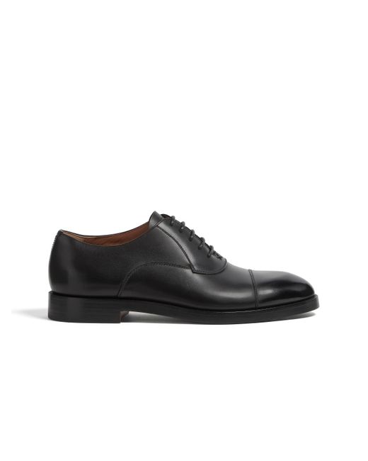 Zegna Black Leather Torino Loafers for men