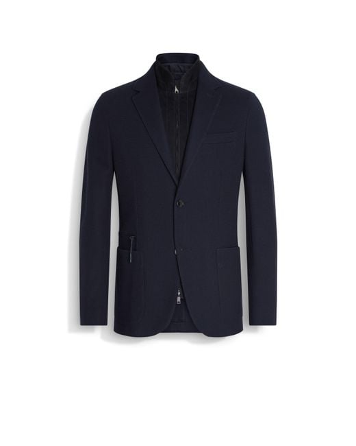 Zegna Sweatjacke Aus High Performance Jersey in Blue für Herren