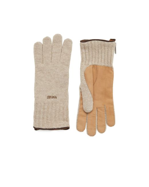 Zegna White Oasi Cashmere Gloves for men