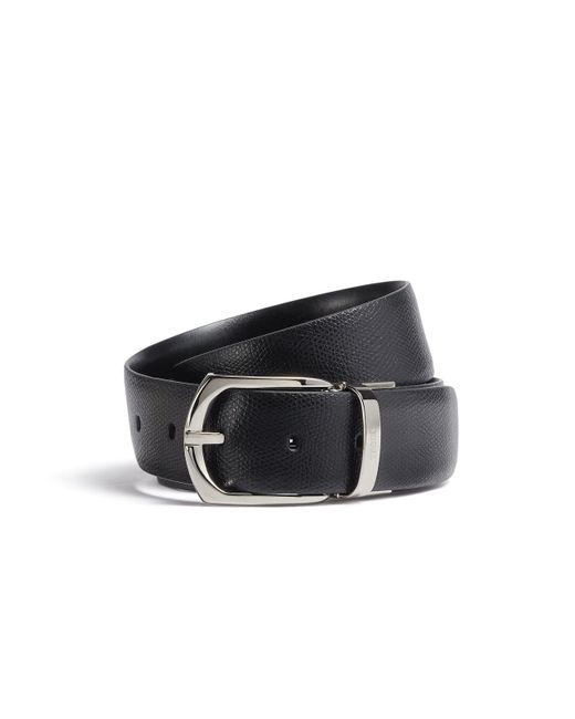Zegna Black Reversible Leather Belt for men