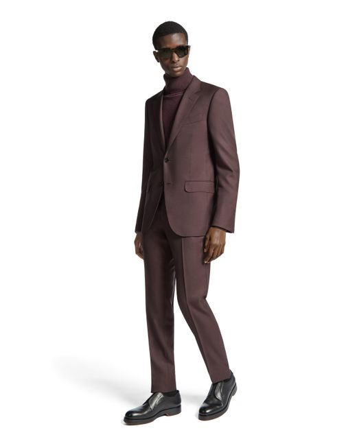 Zegna Brown Dark Burgundy Oasi Cashmere Suit for men