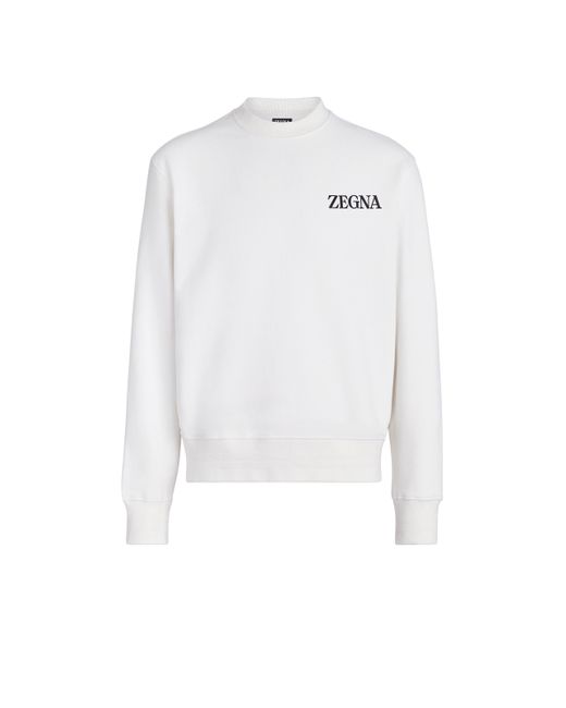 Zegna White #Usetheexisting Cotton Crewneck Sweatshirt for men