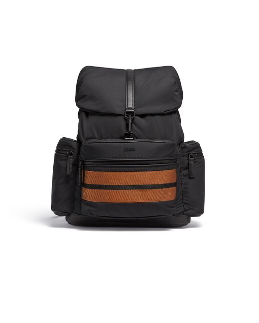 Zegna Black Technical Fabric Special Backpack for men