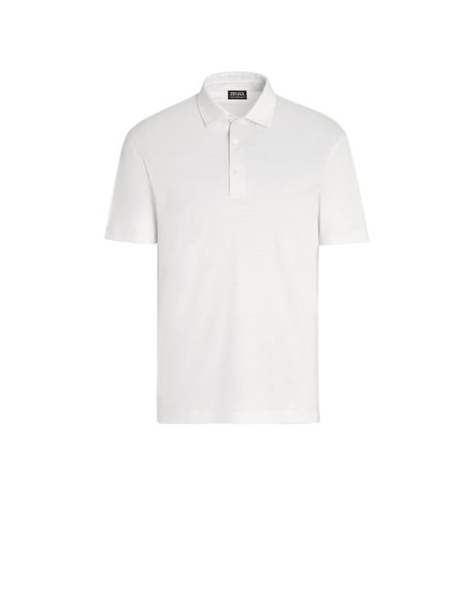 Zegna White High Performance Wool Polo Shirt for men