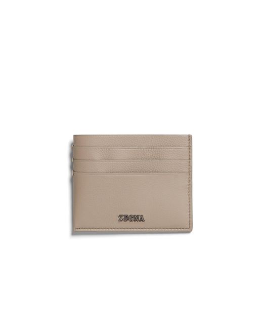 Zegna White Light Taupe Secondskin Card Case for men
