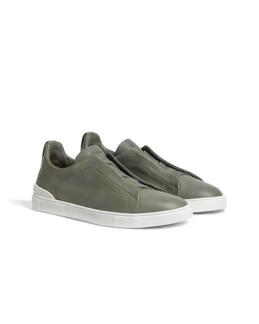 Zegna Green Light Military Secondskin Triple Stitch Sneakers for men