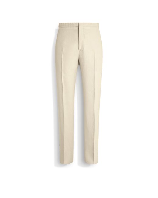 Zegna Hose Aus Oasi Lino in White für Herren