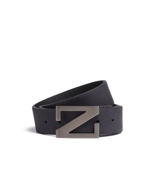 Zegna Blue And Reversible Leather Belt for men
