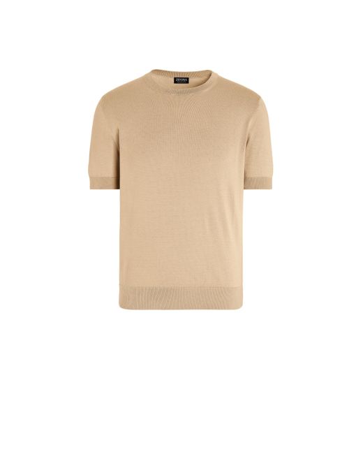 Zegna Natural Peach Color Premium Cotton T-Shirt for men