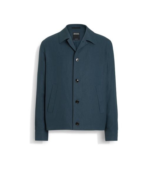 Veste Workwear En Oasi Lino Zegna pour homme en coloris Blue