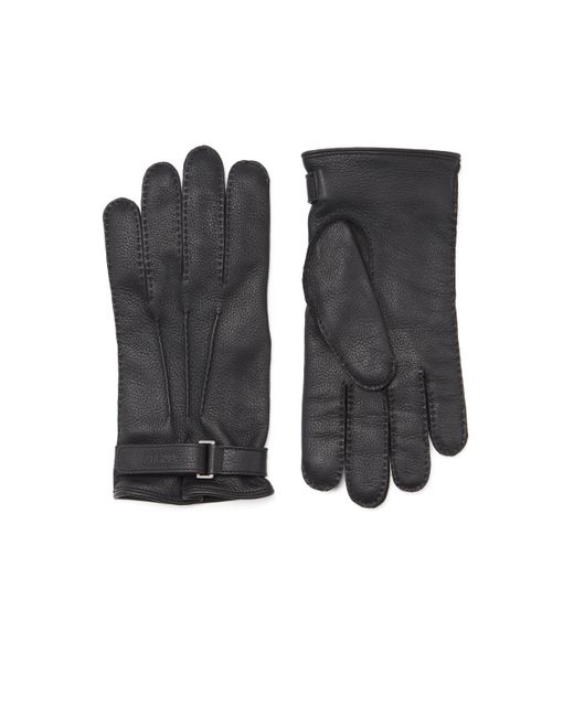 Zegna Black Deerskin Gloves for men