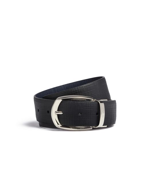 Zegna Black And Reversible Leather Belt for men