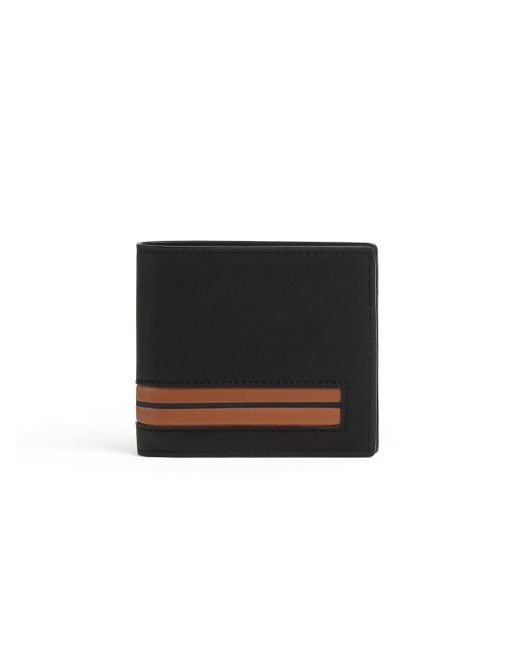 Zegna Black Leather Billfold Wallet for men