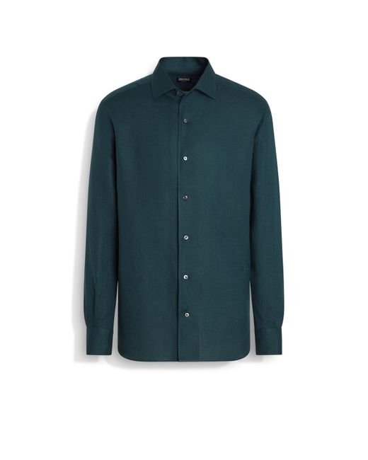 Chemise En Oasi Lino Zegna pour homme en coloris Blue