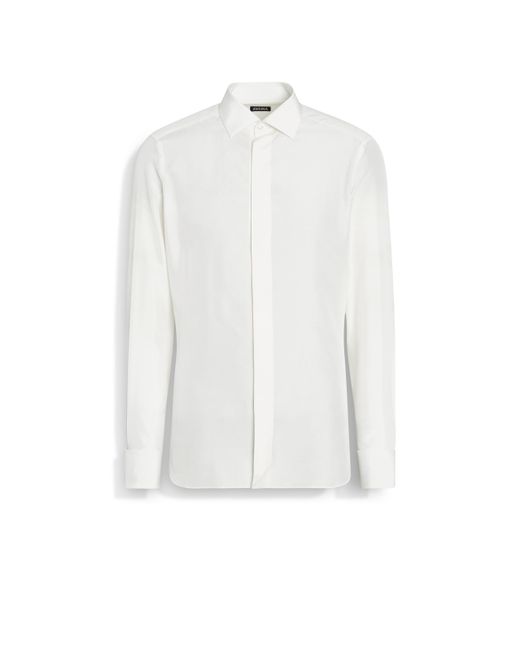 Zegna White Silk Evening Shirt for men