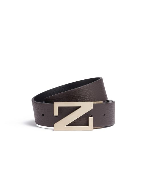 Zegna White Dark And Reversible Leather Belt for men