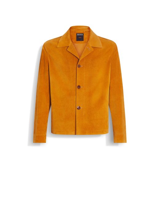 Zegna Orange Leather Blouson for men