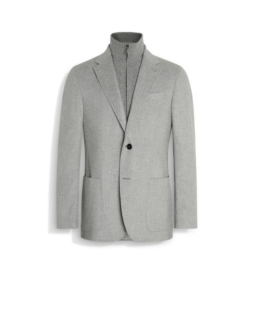 Zegna Jacke Aus Oasi Cashmere in Gray für Herren