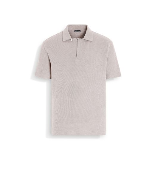 Zegna White Light Cotton Polo Shirt for men