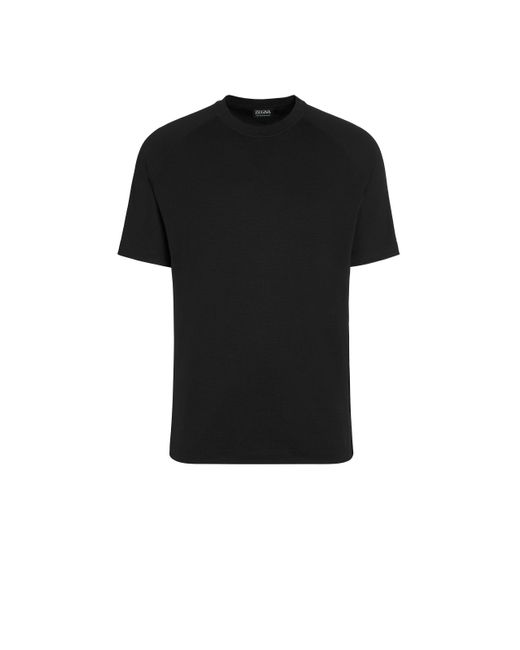 Zegna Black High Performance Wool T-Shirt for men
