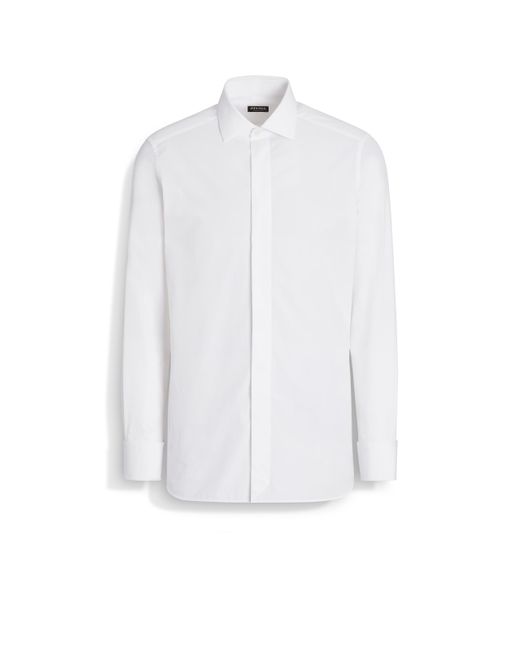 Zegna White Trofeo Silk Evening Shirt for men
