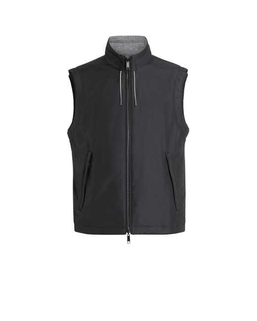 Zegna Black Nylon Reversible Vest for men