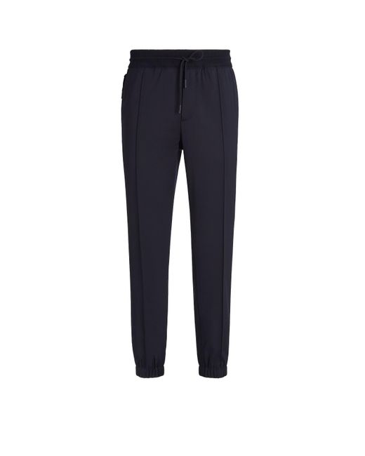 Zegna Blue High Performance Wool Joggers for men