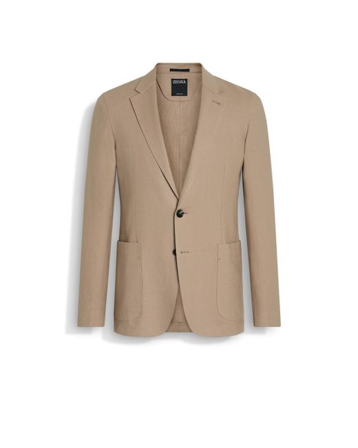 Zegna Natural Light Oasi Lino Shirt Jacket for men
