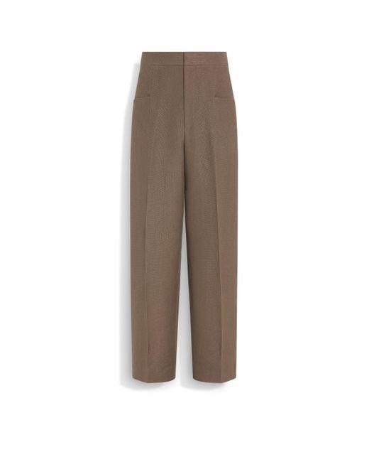 Zegna Hose Aus Oasi Lino in Natural für Herren