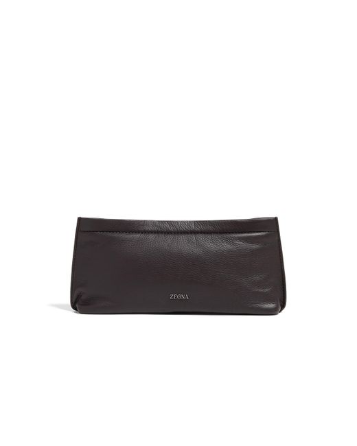Pochette En Secondskin Marron Foncé Zegna pour homme en coloris Black