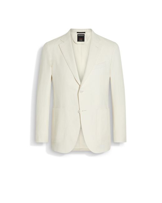 Veste En Oasi Lino Flower Blanche Zegna pour homme en coloris White