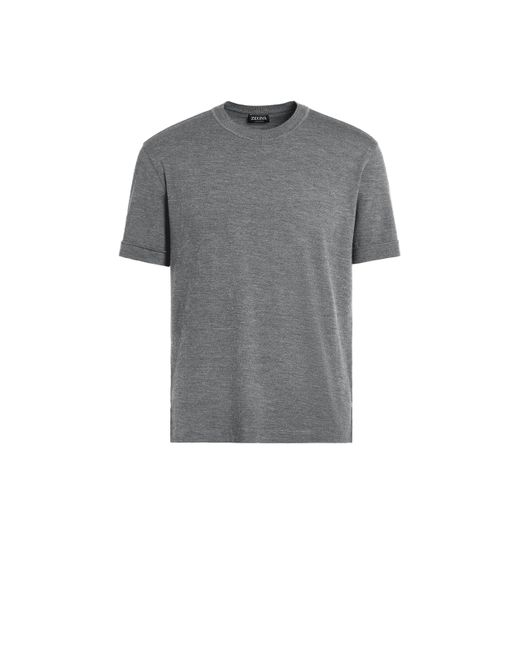 Zegna T-Shirt Aus 12Milmil12 Wolle in Gray für Herren