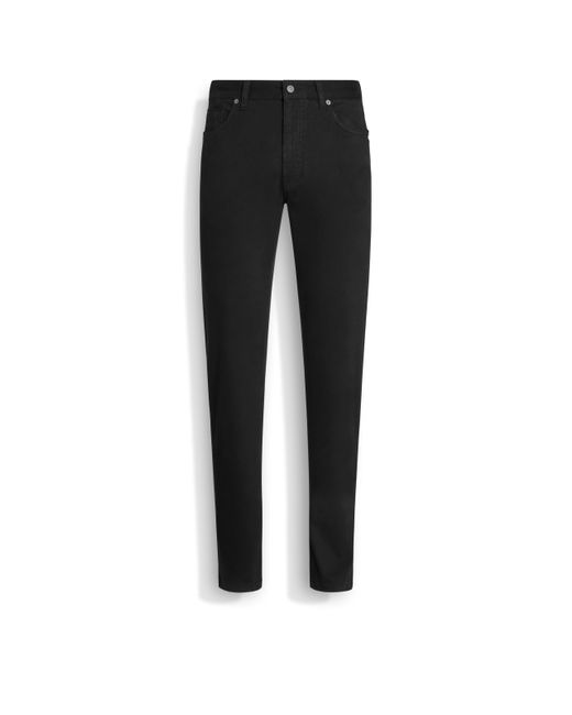 Zegna Black Stretch Cotton Roccia Jeans for men