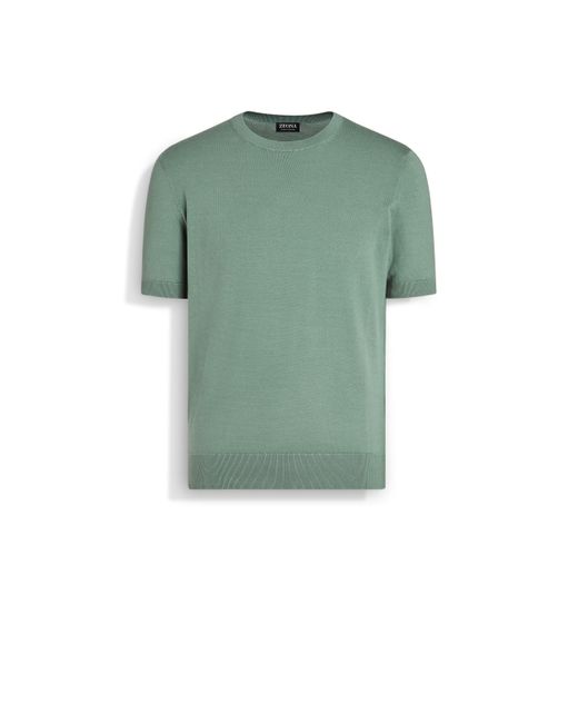 Zegna T-Shirt Aus Premium Cotton in Green für Herren