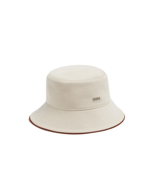 Zegna White Light Cotton And Wool Bucket Hat for men