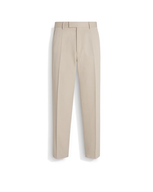 Zegna White Light Cotton And Wool Pants for men